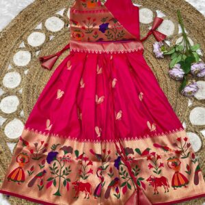 Kids pithani pattu lehengas