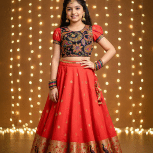 Diwali 🪔 special Red kids lehengas code hc111