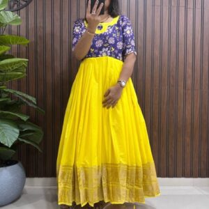 Yellow gown with coat