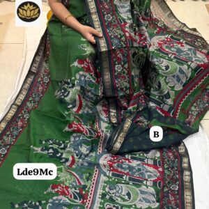 Green mangalagiri saree