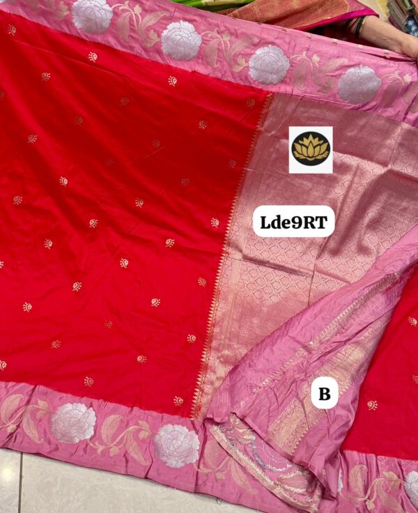 Red color Tusser mango sarees hc324