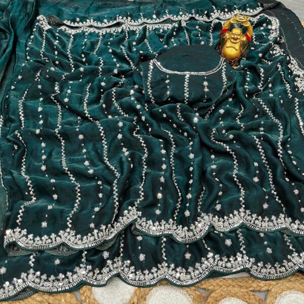 Cocktail party edition 💖 space silk sarees - Image 5