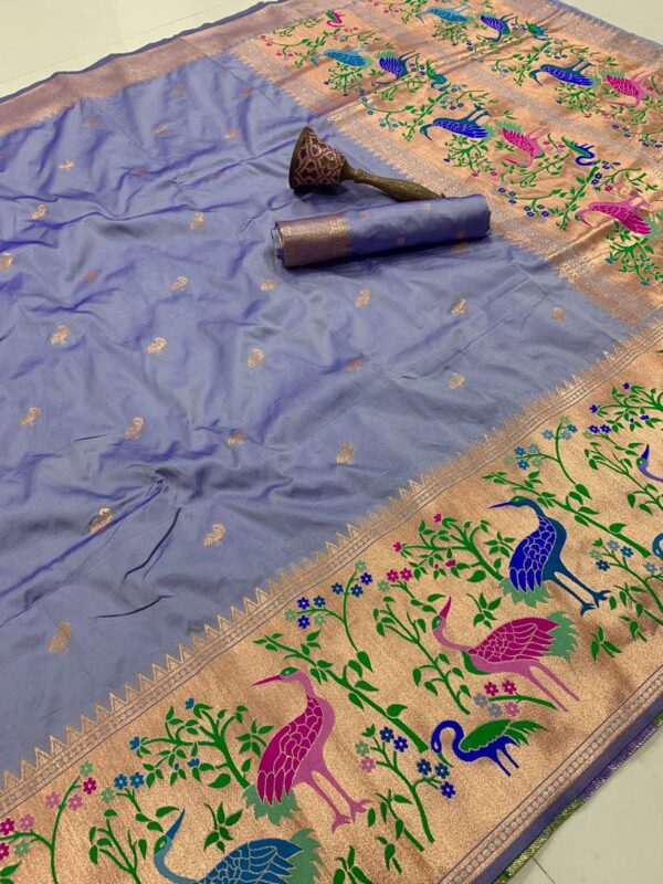Exclusive swan design pithani sarees - Image 19