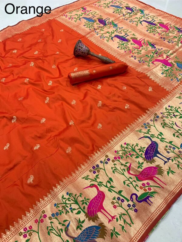 Exclusive swan design pithani sarees - Image 17