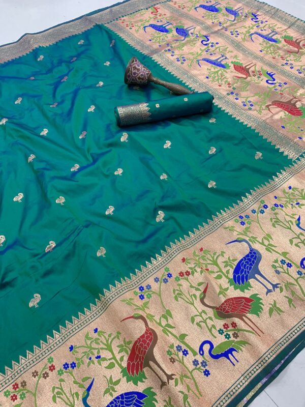 Exclusive swan design pithani sarees - Image 14