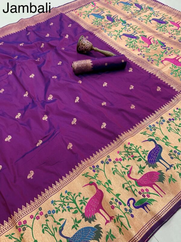 Exclusive swan design pithani sarees - Image 12