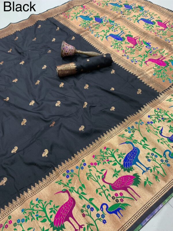 Exclusive swan design pithani sarees - Image 16