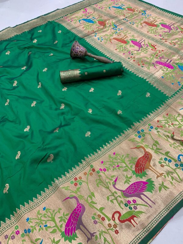 Exclusive swan design pithani sarees - Image 11