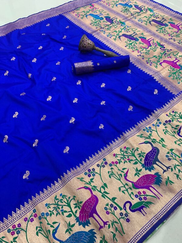 Exclusive swan design pithani sarees
