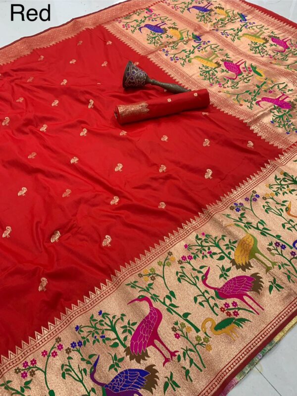Exclusive swan design pithani sarees - Image 3