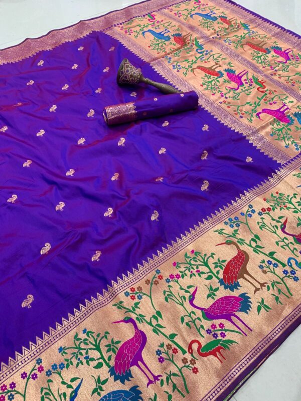 Exclusive swan design pithani sarees - Image 10