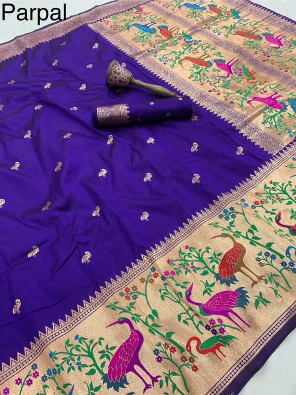 Exclusive swan design pithani sarees - Image 6