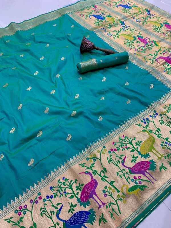 Exclusive swan design pithani sarees - Image 4