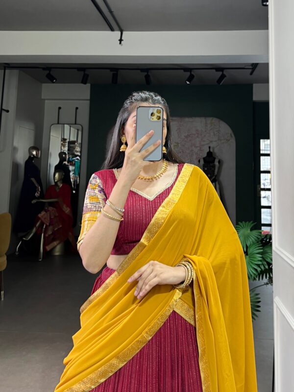 Pink Kalamkari lehenga - Image 4