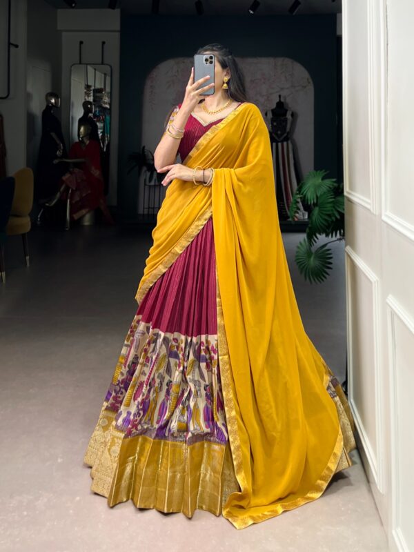 Pink Kalamkari lehenga