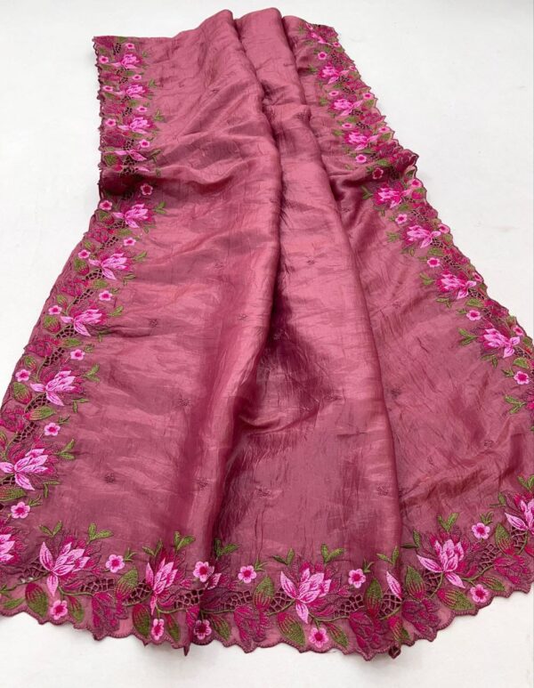 Premium crunchy silk sarees 107 - Image 7