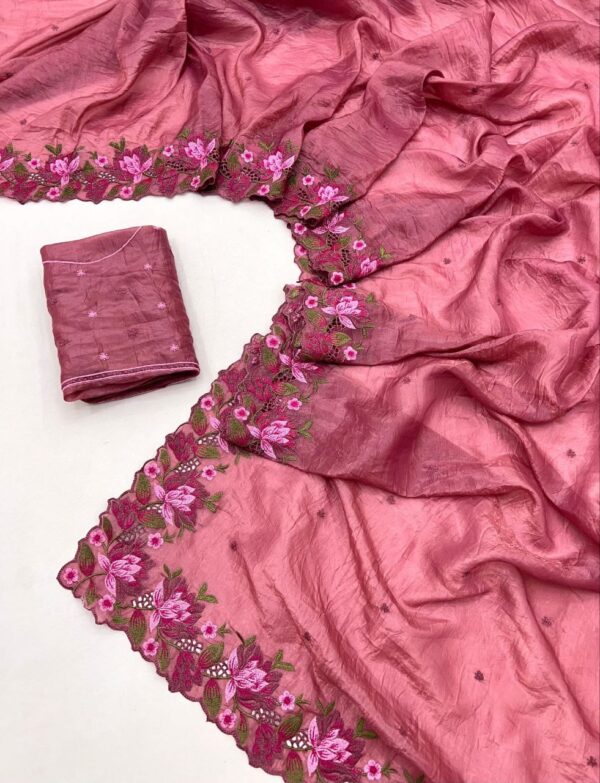 Premium crunchy silk sarees 107 - Image 8