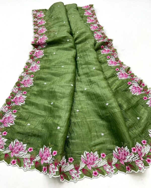 Premium crunchy silk sarees 107 - Image 6