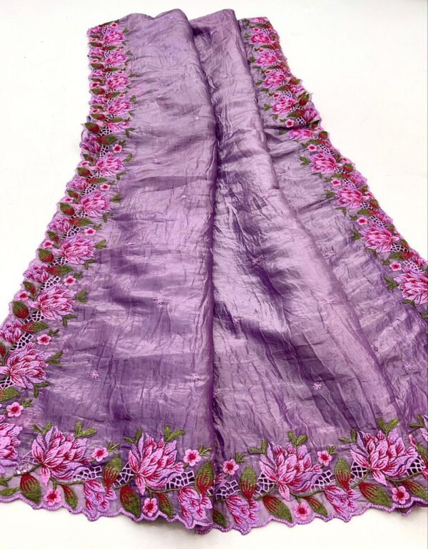 Premium crunchy silk sarees 107 - Image 3