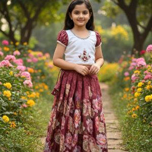 Elegant kids floral lehengas code HC1001