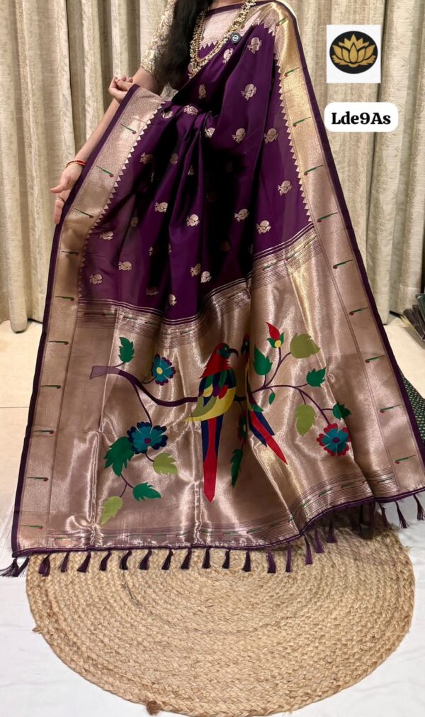 Purple pithani sarees - Image 3