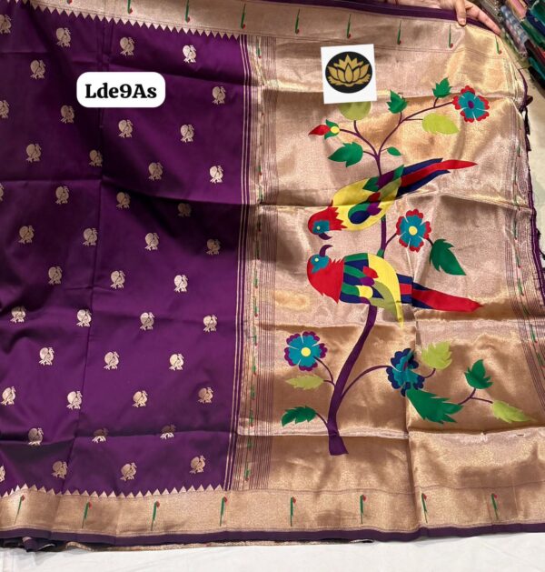 Purple pithani sarees - Image 4