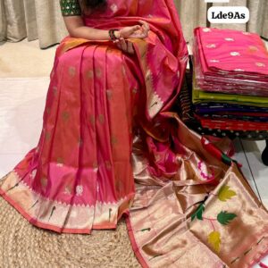 Peach  muniya pithani sarees