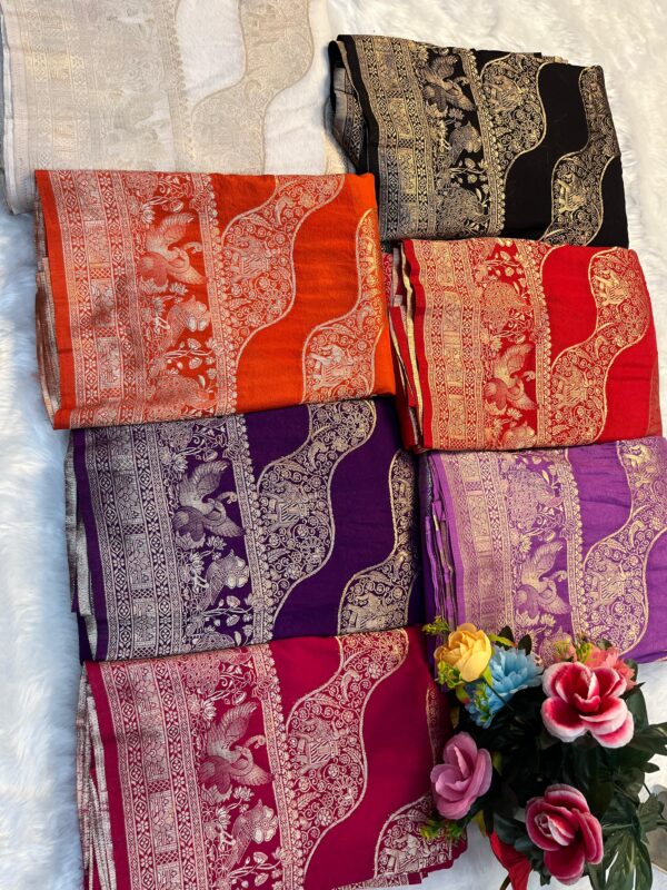 Banarasi kadi georgette sarees code 105 - Image 6