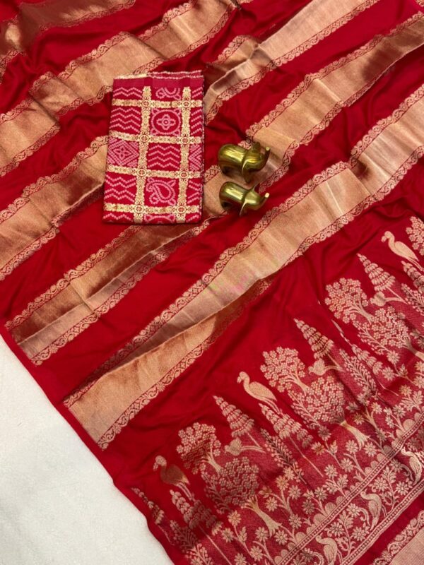 Code 102 Red moonga viscose crepe sarees