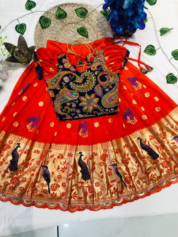 Diwali 🪔 special Red kids lehengas code hc111 - Image 4