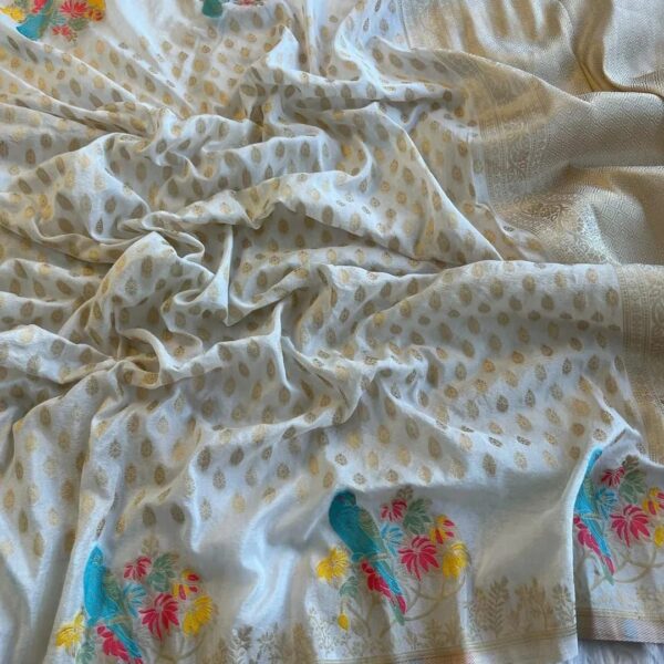 Elegant kadi creape silk sarees code HC555 - Image 8