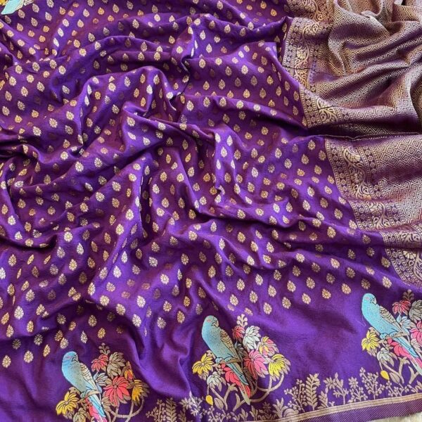 Elegant kadi creape silk sarees code HC555 - Image 6