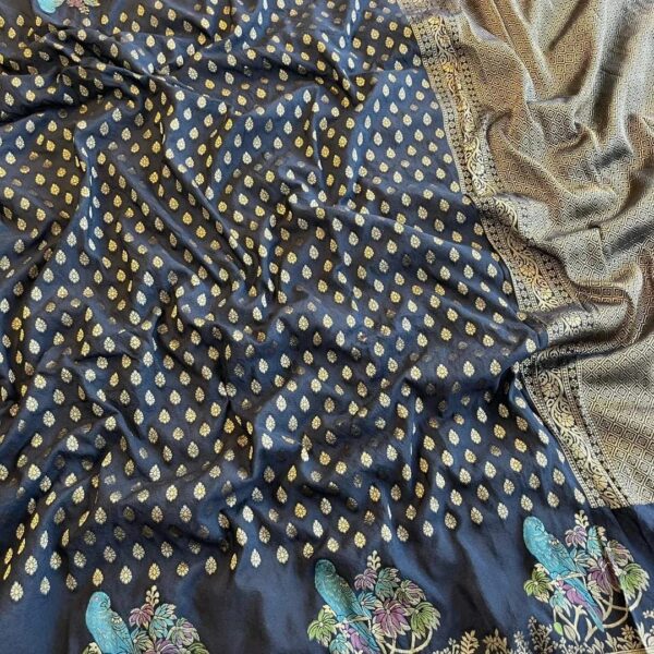 Elegant kadi creape silk sarees code HC555 - Image 5