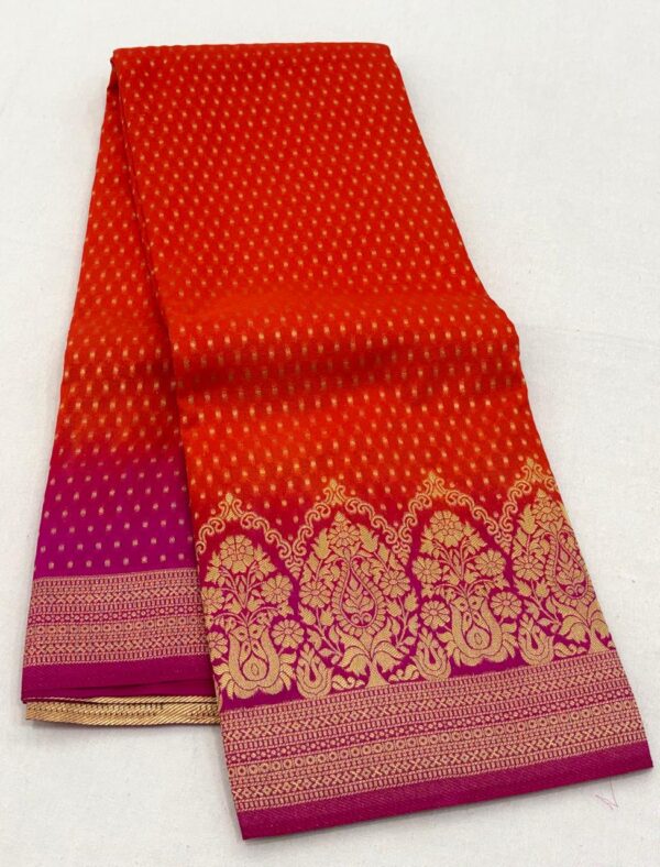 ORenge trending Banarasi kadi georgette sarees - Image 2