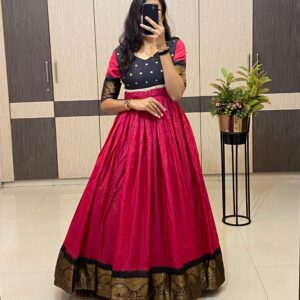 Pink pankudi gown